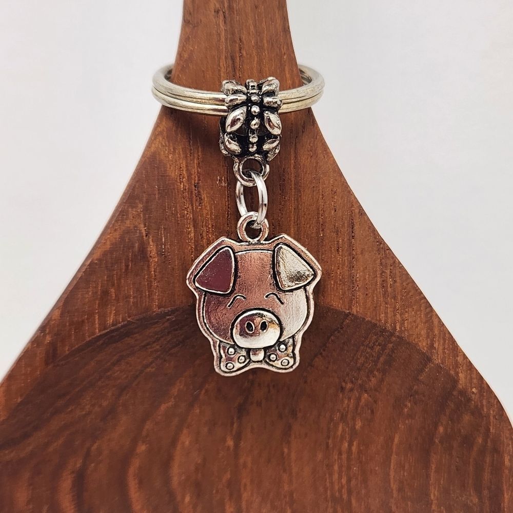 Pig Keychain Piggy Key Ring Farm Animal